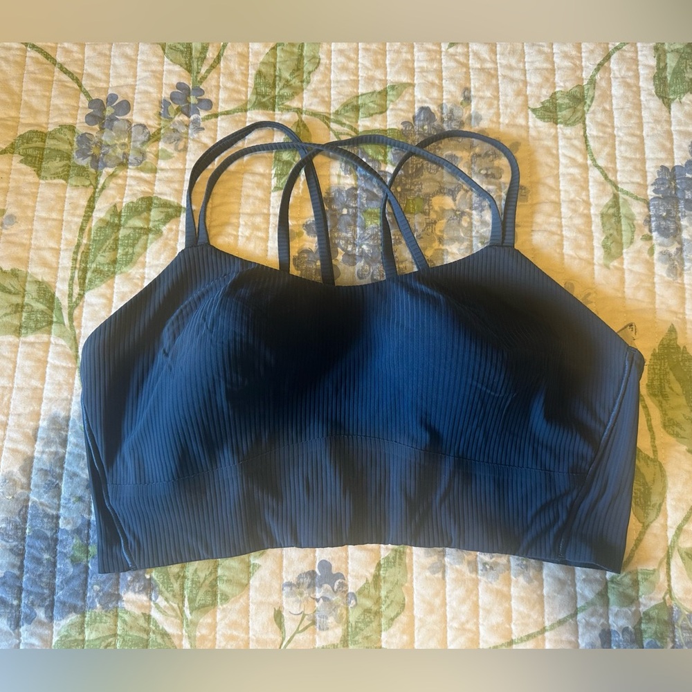 Lululemon iron blue long line like a cloud bra